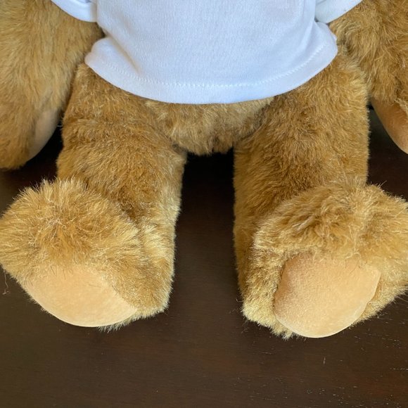 Vtg Vermont Teddy Bear Mohair Love Patch On Left Arm Fully Jointed Golden Brown - Picture 4 of 16